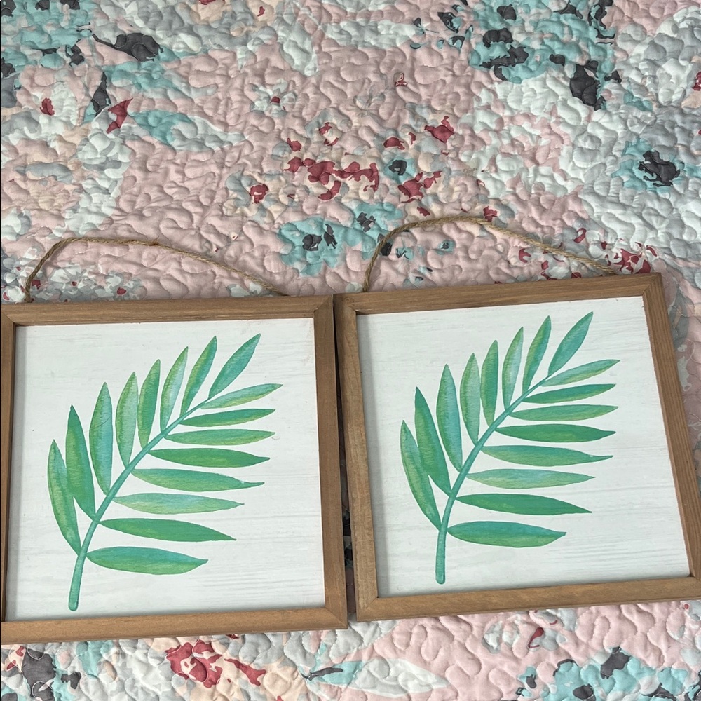 Green Leaf Wall Art Set